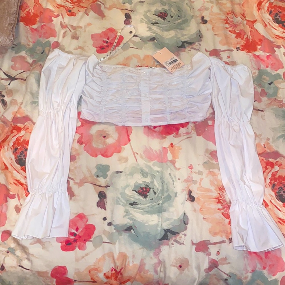 White crop blouse